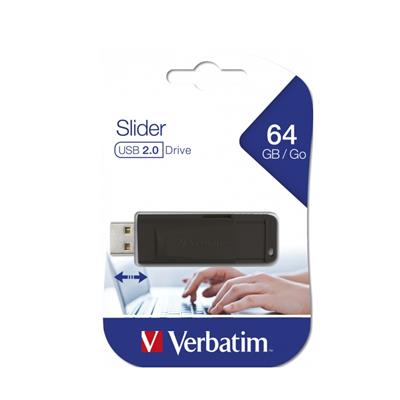 PEN DRIVE VERBATIM 64GB 2.0 SLIDER