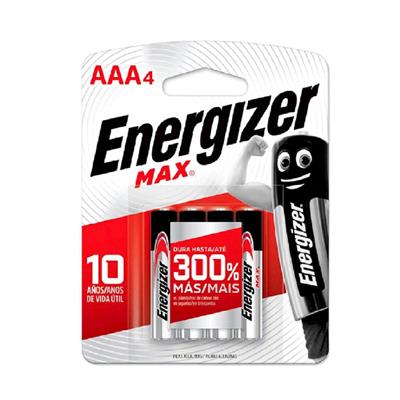 PILA AAA ENERGIZER MAX ALCALINA  X 4 UNID.