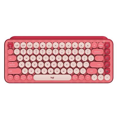 TECLADO LOGITECH POP KEYS MECANICO CON TECLAS EMOJI WIRELESS BLUETOOTH CORAL ROSES