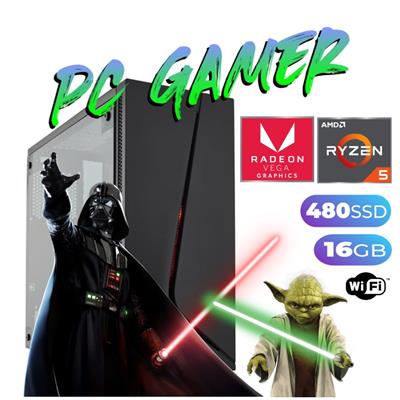 PC GAMER AMD RYZEN 5 5600G - 16GB - SSD 480GB - HD 1TB - GABINETE TT -  WIFI - FREEDOS