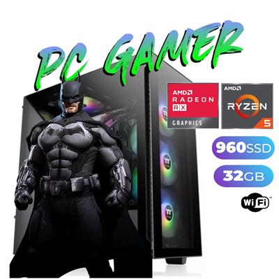 PC GAMER AMD RYZEN 5-5600G - 32GB - SSD 480GB  + HD 1TB - RX6500XT -  WIFI - FREEDOS
