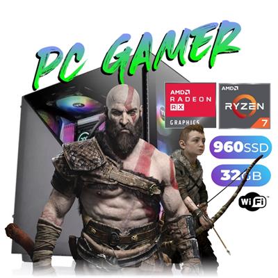 PC GAMER AMD RYZEN 7 5700X - 32GB - SSD 960GB + HD 1TB - RX580 - GABINETE TT DIVIDER 300TG - FUENTE 750W -  WIFI -  FREEDOS