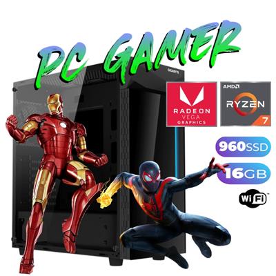 PC GAMER AMD RYZEN 7 5700G - 16GB - SSD 480GB - HD 1TB - GABINETE RYZEN - COOLER FUN x3 - WIFI -  FREEDOS