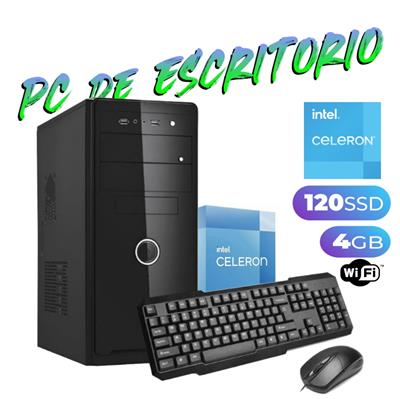 PC DE ESCRITORIO INTEL CELERON G5905 - 4GB - SSD 120GB - GABINETE SLIM CON KIT - WIFI - FREEDOS
