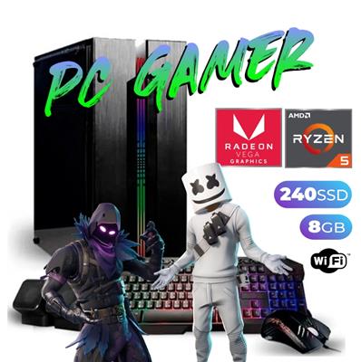 PC GAMER AMD RYZEN 5 4600G - 16GB - SSD 240GB + HD 1TB - GABINETE TT -  WIFI - FREEDOS