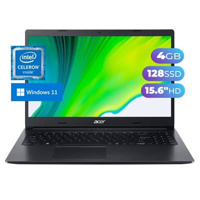 NOTEBOOK ACER ASPIRE 3 INTEL CELERON N4000 - 4GB - SSD 128GB - 15,6