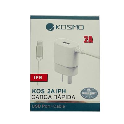 CARGADOR LIGHTINIG + 1USB KOSMO 2A  220V