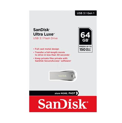 PEN DRIVE SANDISK 64GB ULTRA LUXE 3.2 300MB/S METAL