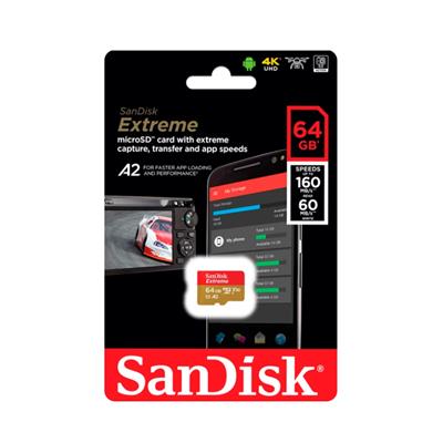 MEMORIA MICROSD SANDISK 64GB EXTREME 170MBPS 4K V30
