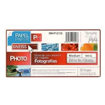 PAPEL FOTOGRAFICO GNEISS A4 180grs - 100 UNIDADES - BRILLANTE/GLOSSY