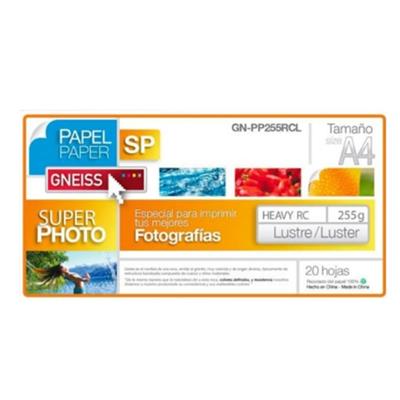 PAPEL FOTOGRAFICO SUPER GNEISS A4 255grs - 20 UNIDADES - HEAVY LUSTER / GLOSSY