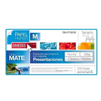 PAPEL PRESENTACIONES GNEISS A4 130GRS - 100 HOJAS - OPACO/MATTE