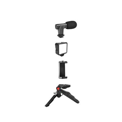 SOPORTE NETMAK STREAM CELULAR 4 EN 1 MICROFONO - LUZ LED - SOPORTE - TRIPODE