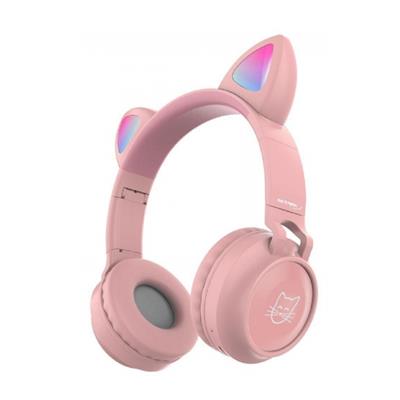 AURICULAR NETMAK GATITO RGB WIRELESS ROSA