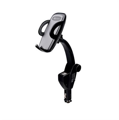 SOPORTE CELULAR AUTO CON CARGADOR X 2 USB OBOX-CC4