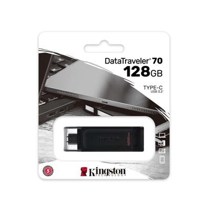 PEN DRIVE KINGSTON 128GB DT70 TIPO C 3.2 BLACK