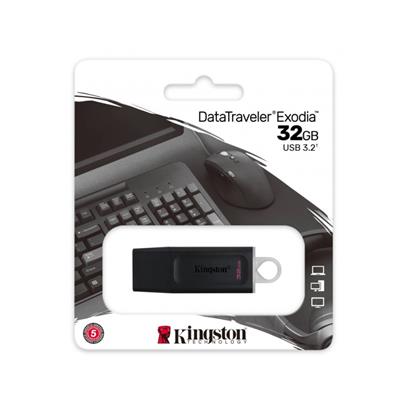 PEN DRIVE KINGSTON 32GB DATATRAVELER EXODIA 3.2 BLACK