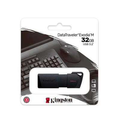 PEN DRIVE KINGSTON 32GB DATATRAVELER EXODIA M 3.2 NEGRO