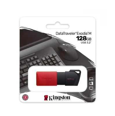 PEN DRIVE KINGSTON 128GB DATATRAVELER EXODIA M 3.2 RED
