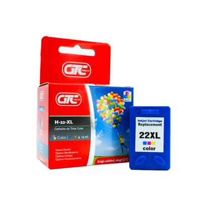 CARTUCHO GTC HP 22 XL COLOR 14ML P/DESKJET 3940/3920/F4180/1400/1410