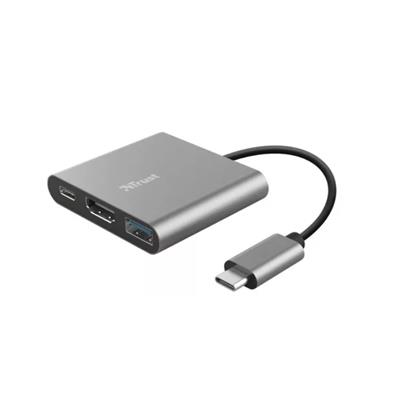ADAPTADOR TRUST HUB TIPO-C 3EN1 - PORT USB C - HDMI - USB 3.2